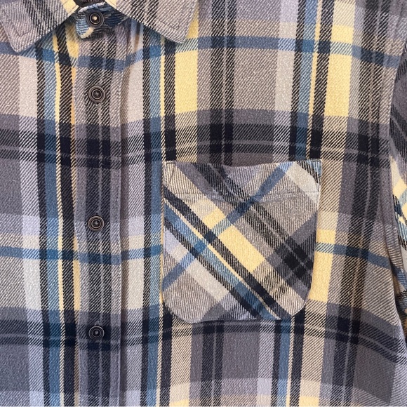 Prana Shirt Mens Large Long Sleeve Button Up Organic Shacket Plaid Flannel - Picture 6 of 10